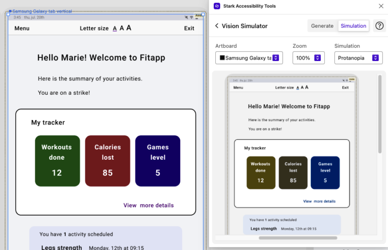 Fitapp accessibility review of vision simulator